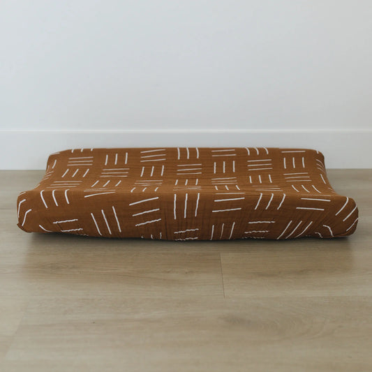 Mustard Mudcloth Muslin Changing Pad Cover Regular price