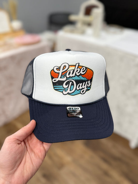 Navy Lake Days Trucker Hat