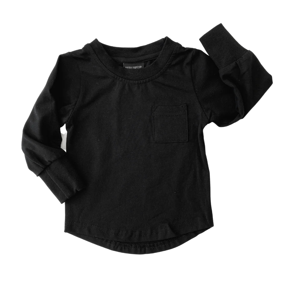 Little Bipsy Long Sleeve Pocket Tee - Black