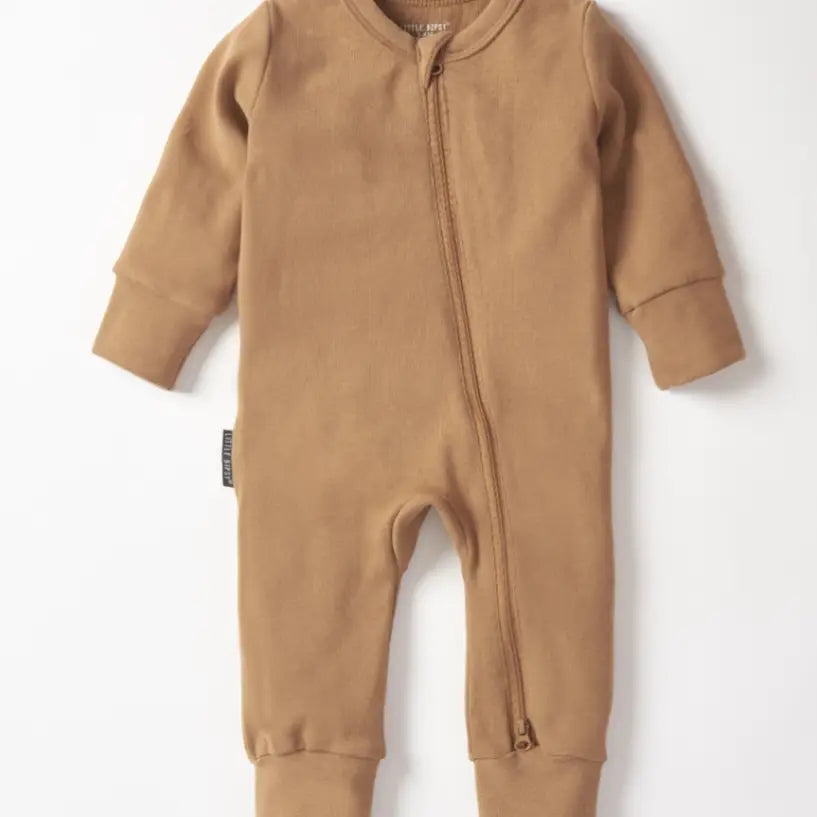 Little Bipsy 2-Way Zip Romper - Caramel